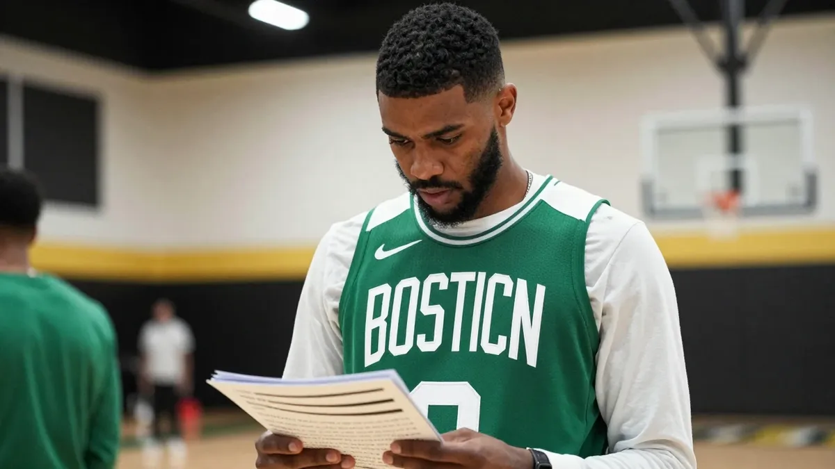A look at the predicted Boston Celtics starting five for the 2026-27 NBA season, featuring Jayson Tatum and Derrick White...